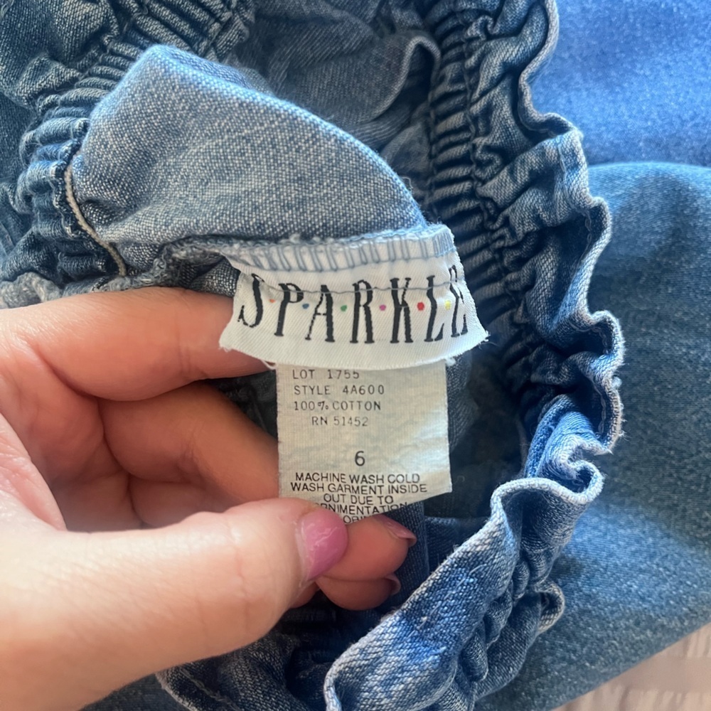 Vintage Kids' Blue Denim Jeans with Embroidered Accents - Picture 2 of 4